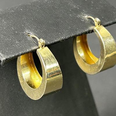 14K Gold Hoop Earrings, Hollow - .75 Diameter - Lot 2