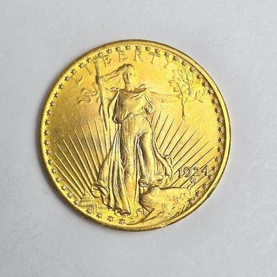 $20 Gold Saint Gaudens Double Eagle 1924 – 90% Fine Gold
