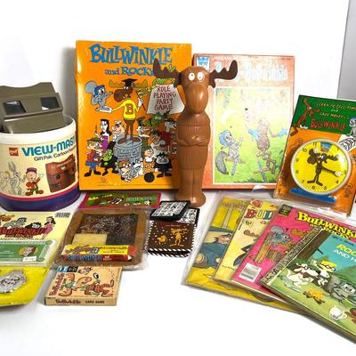 Vintage Bullwinkle & Rocky Dime Store Toys, Soaky, Comic Books, View Master, Jigsaw Puzzle, More