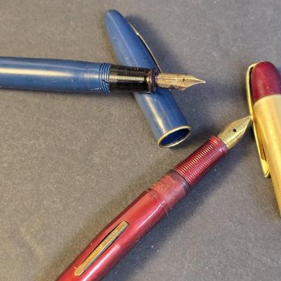Vintage 14K Gold Nib Scheaffer & 14K Plated Nib Warwick Fountain Pens