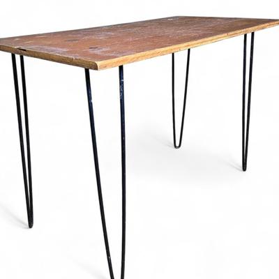 Mid Century Hairpin Leg Table 42"x22"x30"