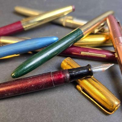 Vintage Fountain & Ball Point Pens (8): Wearever, Windsor, Stratford, Nidor Graph 