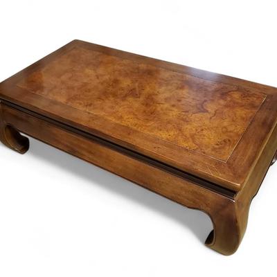 Asian Style Burled Wood Coffee Table - 44x23x15.5"