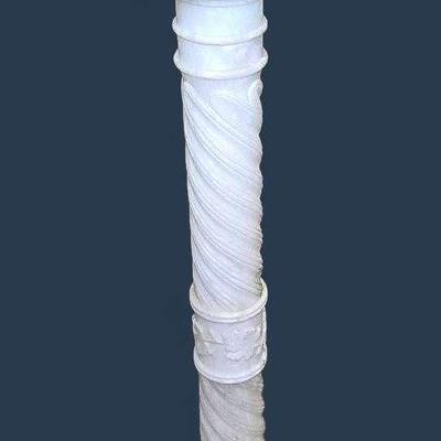 Carved Alabaster Marble Pedestal - 10" Dia, 40" H