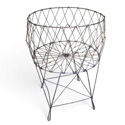 Vintage Collapsible Wire Laundry Basket - 24x24x33"