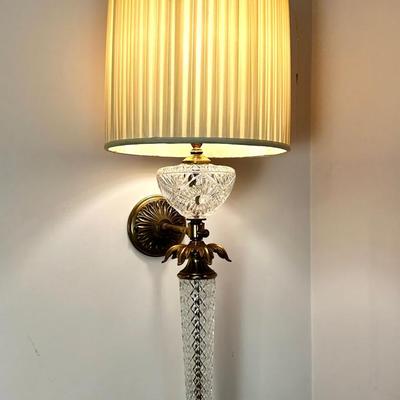 Vintage Hollywood Regency Style Wall Mount Lamp - 12x14x38"
