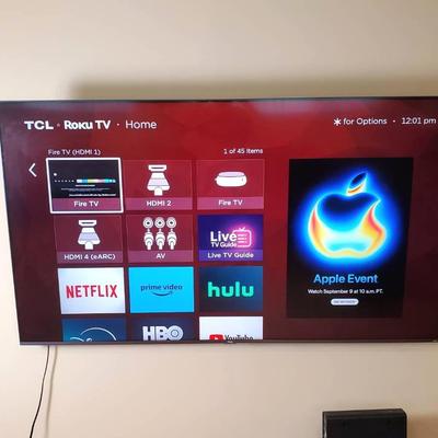 TCL Roku 65" TV Model 65S535 + Tilting Wall Mount
