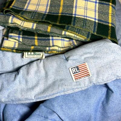 Vintage Ralph Lauren Comforter (66x88”) & L.L. Bean Wool Blanket 