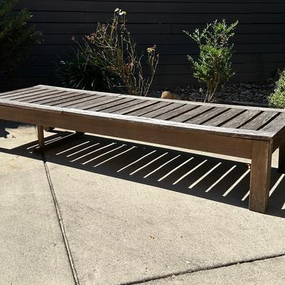 Teak Bench / Chaise Lounge - Weathered - 78X24X14” 2 Of 2