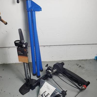 Park Tool PCS9 Bike Repair Stand, Sportneer Bike Trainer, Bontrager Bike Tire Pump