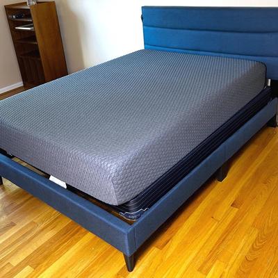 Powell Upholstered Full Size Bed Frame W/ Optional Mattress  - 58x79x42” - (1of2)