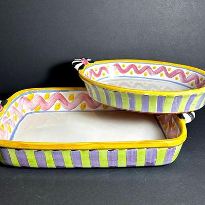 Mackenzie Childs Oval & Rectangular Bakers (14” & 17”)