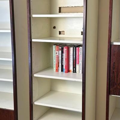 Founders Mid-Century Rosewood Laminate Tower Bookshelf - 20X16X82”