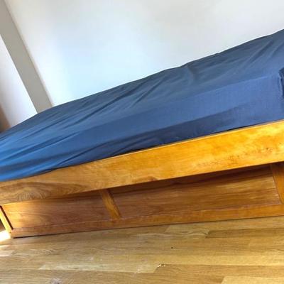 Twin Solid Wood Platform Bed with Optional Mattress - 41.5x77.5x17