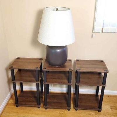 Laminate Shelves (3), Plus Ceramic Table Lamp 35" H