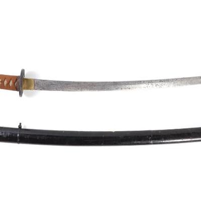 Lot 2 fine koto period katana with scabbard