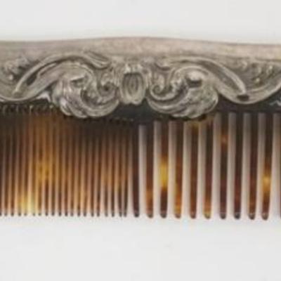 Sale Photo Thumbnail #188: 1187	VICTORIAN STERLING SILVER COMB HOLDER, APPROXIMATELY 8 IN L
