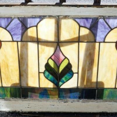 Sale Photo Thumbnail #140: 1139	STAIN GLASS WINDOW, APPROXIMATELY 36 IN X 24 IN
