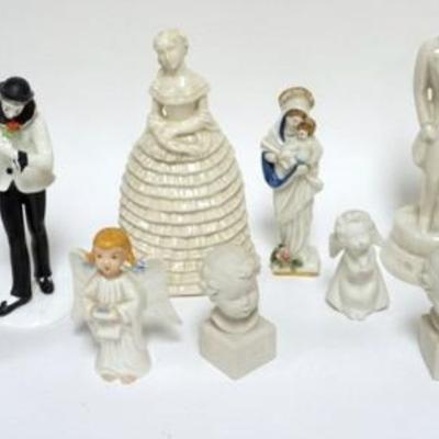 Sale Photo Thumbnail #31: 1031	GROUP OF ASSORTED FIGURES INCLUDING LENOX, BELLEEK, ETC. LARGEST APPROXIMATELY 10 IN H
