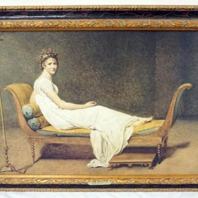 Sale Photo Thumbnail #162: 1161	FRAMED CONTEMPORARY COPY OF *PORTRAIT OF MADAME RECAMIER* APPROXIMATELY 24 IN X 32 IN OVERALL

