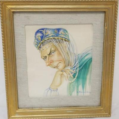 Sale Photo Thumbnail #156: 1155	ARTIST SIGNED WATERCOLOR, G. ALEXANDROFF, 

