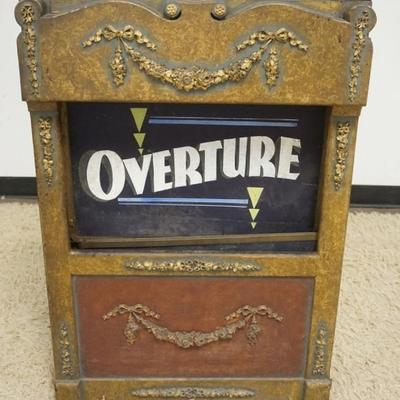 Sale Photo Thumbnail #251: 1249	ANTIQUE THEATER MARQUIS BOX, RCA VICTOR WITH INTERIOR LIGHT, METAL FRAME AND WOOD DOOR EXTERIOR. HAS PULLEY MECHANISM FOR POSSIBLY CHANGING SIGNS,  APPROXIMATELY 26 IN X 10 IN X 38 IN H
