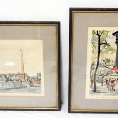 Sale Photo Thumbnail #152: 1151	FRAMED FRENCH STREET SCENES *HERBELOT*, EACH APPROXIMATELY 15 IN X 17 IN OVERALL
