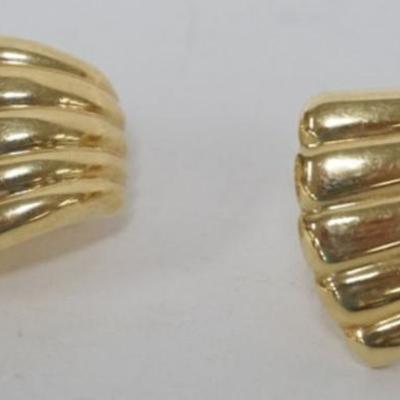 Sale Photo Thumbnail #233: 1231	14K GOLD LADIES SHELL EARRINGS, 7.53 DWT
