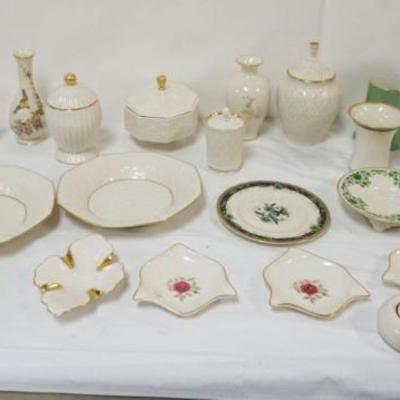 Sale Photo Thumbnail #48: 1048	LARGE GROUP OF ASSORTED LENOX INCLUDING VASES, PLATES, COVERED DISHES, LARGEST APPROXIMATELY 10 IN HIGH
