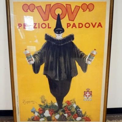 Sale Photo Thumbnail #176: 1175	LARGE FRAMED ITALIAN ADVERTISING POSTER, APPROXIMATELY 41 IN X 57 IN
