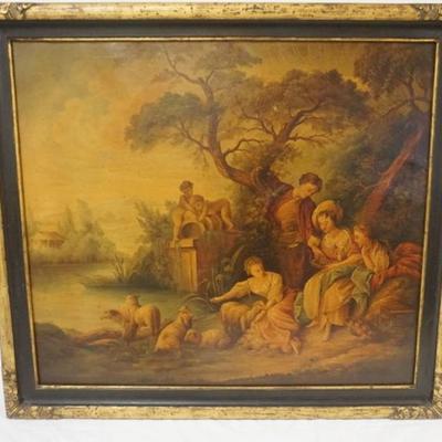 Sale Photo Thumbnail #164: 1163	OIL ON CANVAS, IMAGE OF CLASSICAL SCENE, APPROXIMATELY 38 IN X 35 IN OVERALL
