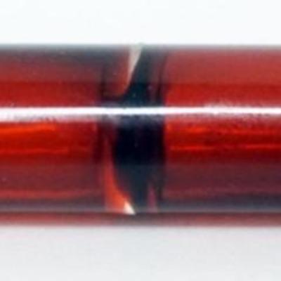 Sale Photo Thumbnail #183: 1182	RUBY GLASS DOUBLE PERFUME WITH TOOLED SILVER END CAPS, APPROXIMATELY 4 IN LONG
