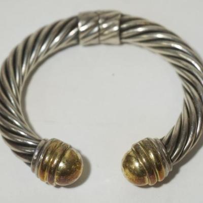 Sale Photo Thumbnail #204: 1202	D. YURMAN STERLING SILVER BRACELET, MARKED D. YURMAN 585 925, 1.56 OZT TOTAL WEIGHT
