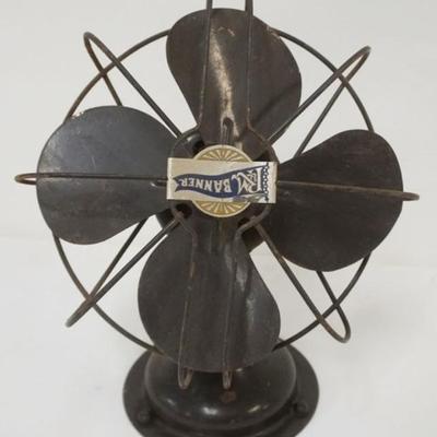 Sale Photo Thumbnail #96: 1095	R. M. BANNER ANTIQUE SMALL TABLE TOP FAN, APPROXIMATELY 12 IN H
