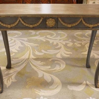 Sale Photo Thumbnail #285: 1283	FAUX PAINT DECORATED HALL ENTRY TABLE, APPROXIMATELY 44 IN X 20 IN X 32 IN H
