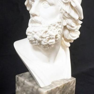 Sale Photo Thumbnail #64: 1063	CARVED MARBLE GREEK BUST OF MENELAUS, APPROXIMATELY 17 IN H
