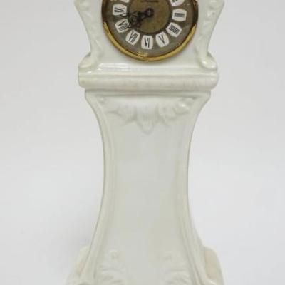 Sale Photo Thumbnail #24: 1024	WILLETS BELLEEK CHINA CLOCK, SPRING WOUND, APPROXIMATELY 14 IN HIGH
