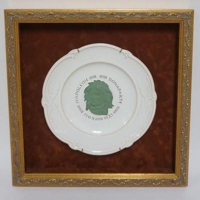 Sale Photo Thumbnail #68: 1067	PLATE WITH RAISED IMAGE OF NAPOLEON BONAPARTE IN SHADOW BOX FRAME, APPROXIMATELY 17 IN X 17 IN OVERALL
