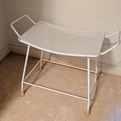 Vintage metal vanity stool