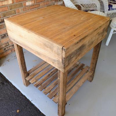 Sale Photo Thumbnail #72: Vintage butcher block table