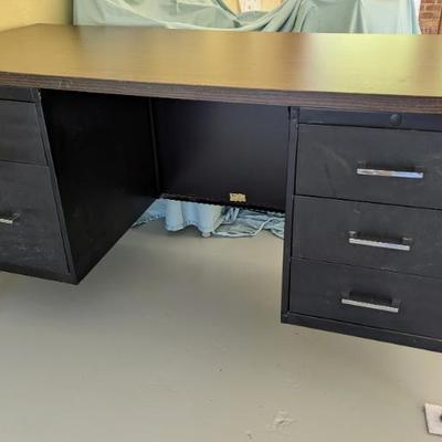 Sale Photo Thumbnail #95: Vintage steel office desk. Great for hobbies or crafting.