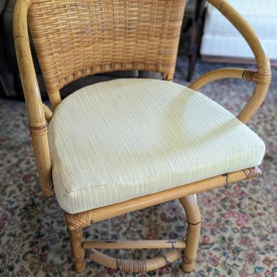 Sale Photo Thumbnail #64: Pair of bamboo swivel chairs