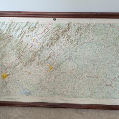 Sale Photo Thumbnail #23: Vintage relief map of Roanoke Va area