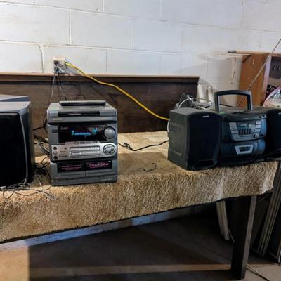 Vintage stereo and boom box