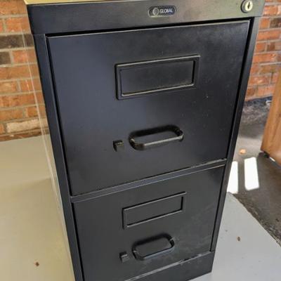 Sale Photo Thumbnail #94: Black metal 2 drawer filing cablinet