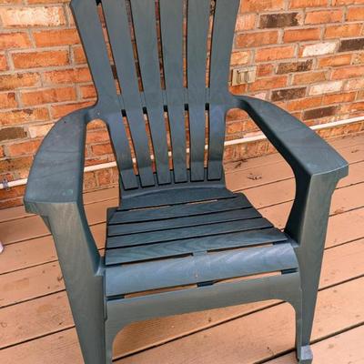 Sale Photo Thumbnail #50: Green molded plastic adirondack chairs
