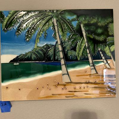 Pair of Tropical Inspired Beach Art