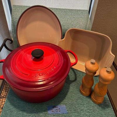 Assorted Le Creuset & Pfalztgraf  Cookware And Salt/Pepper Mills