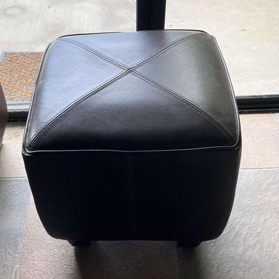 Faux Leather Ottoman