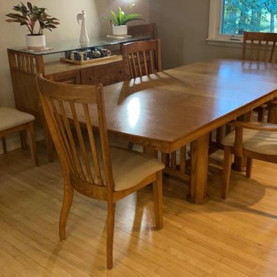 Dining Table, Chairs and Sideboard.